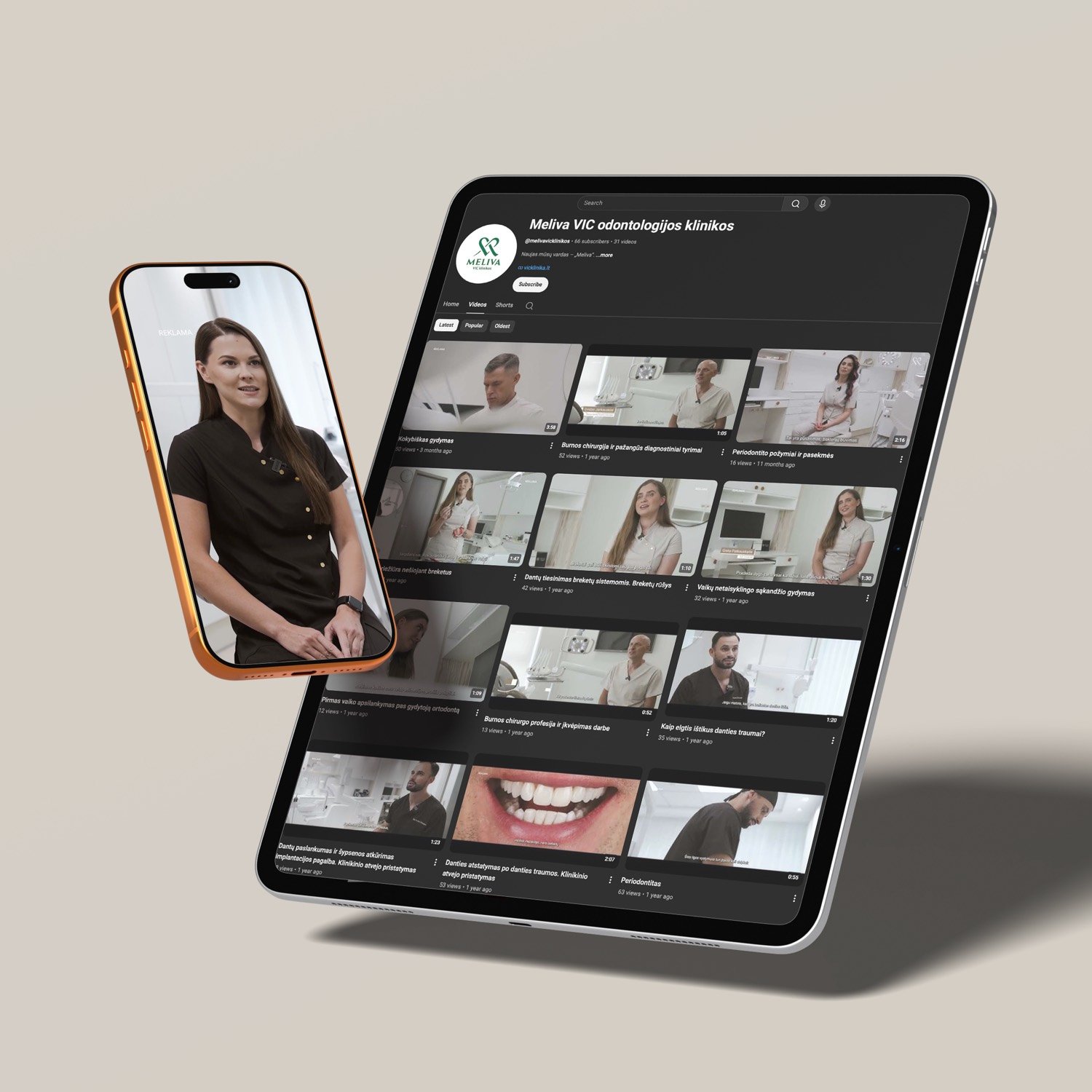 Meliva Premium odontologijos klinikos video turinys socialiniams tinklams